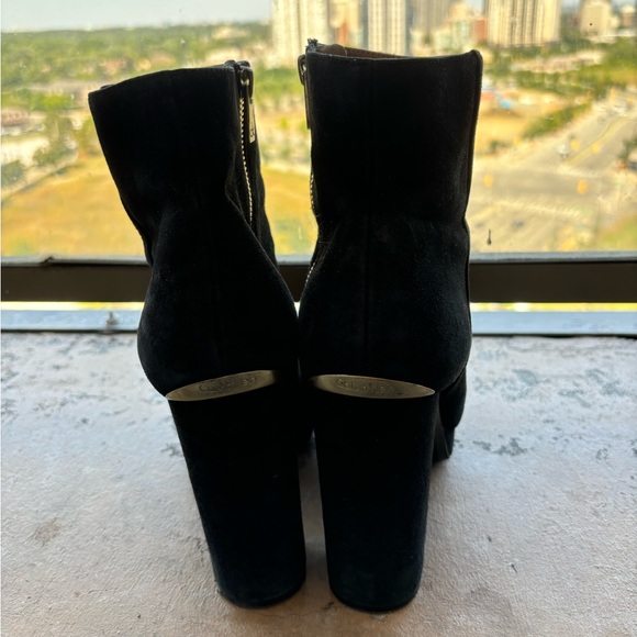 Calvin Klein suede booties with gold zippers. Size 8. - Picture 3 of 3